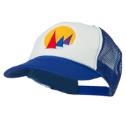 Sailboat Under Sun Embroidered Foam Mesh Back Cap