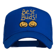 Best Buds Smile Faces Embroidered Mesh Cap