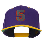 Athletic Number 5 Embroidered Classic Two Tone Cap