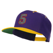 Athletic Number 5 Embroidered Classic Two Tone Cap