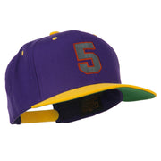 Athletic Number 5 Embroidered Classic Two Tone Cap