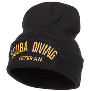 Scuba Diving Veteran Embroidered Long Beanie