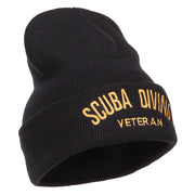 Scuba Diving Veteran Embroidered Long Beanie