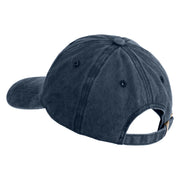 Monstera Leaf Embroidered Unstructured Pigment Dyed Cotton Cap - Navy OSFM