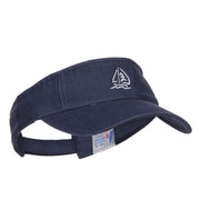 Sailboat with Wave Embroidered Washed Visor