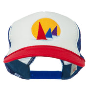 Sailboat Under Sun Embroidered Foam Mesh Back Cap