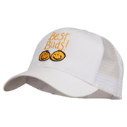 Best Buds Smile Faces Embroidered Mesh Cap