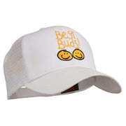 Best Buds Smile Faces Embroidered Mesh Cap