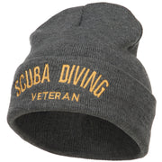 Scuba Diving Veteran Embroidered Long Beanie