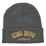 Scuba Diving Veteran Embroidered Long Beanie