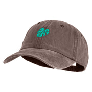 Monstera Leaf Embroidered Unstructured Pigment Dyed Cotton Cap - Brown OSFM
