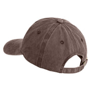 Monstera Leaf Embroidered Unstructured Pigment Dyed Cotton Cap - Brown OSFM