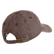 Monstera Leaf Embroidered Unstructured Pigment Dyed Cotton Cap - Brown OSFM
