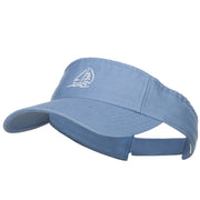 Sailboat with Wave Embroidered Washed Visor