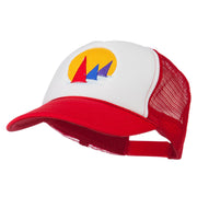 Sailboat Under Sun Embroidered Foam Mesh Back Cap