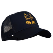 Best Buds Smile Faces Embroidered Mesh Cap