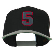 Athletic Number 5 Embroidered Classic Two Tone Cap