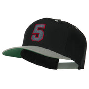 Athletic Number 5 Embroidered Classic Two Tone Cap