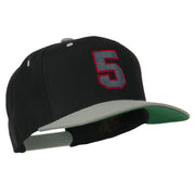 Athletic Number 5 Embroidered Classic Two Tone Cap