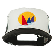 Sailboat Under Sun Embroidered Foam Mesh Back Cap