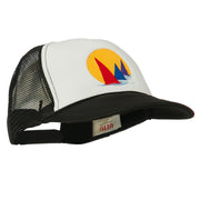 Sailboat Under Sun Embroidered Foam Mesh Back Cap