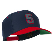 Athletic Number 5 Embroidered Classic Two Tone Cap