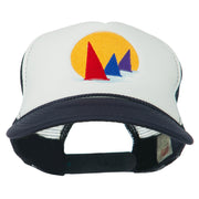 Sailboat Under Sun Embroidered Foam Mesh Back Cap