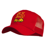 Best Buds Smile Faces Embroidered Mesh Cap