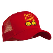 Best Buds Smile Faces Embroidered Mesh Cap