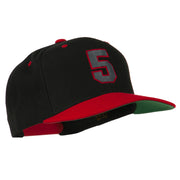 Athletic Number 5 Embroidered Classic Two Tone Cap