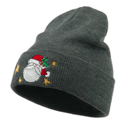 Santa Claus with Stars Embroidered Beanie