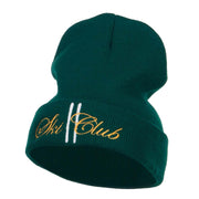 Ski Club Embroidered Long Beanie