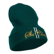 Ski Club Embroidered Long Beanie