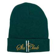 Ski Club Embroidered Long Beanie