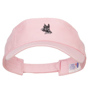 Schnauzer Head Embroidered Pro Style Cotton Washed Visor