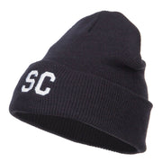 SC South Carolina Embroidered Long Beanie