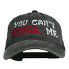 You Can't Scare Me Embroidered Washed Cap