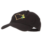 South Carolina Yellow Jessamine with Map Embroidered Unstructured Washed Cap