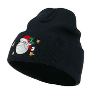 Santa Claus with Stars Embroidered Beanie