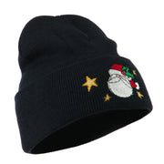 Santa Claus with Stars Embroidered Beanie