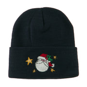 Santa Claus with Stars Embroidered Beanie