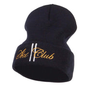 Ski Club Embroidered Long Beanie