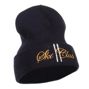 Ski Club Embroidered Long Beanie