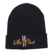 Ski Club Embroidered Long Beanie