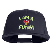 I Am a Fungi Embroidered Flat Bill Snapback Twill Cap - Navy OSFM