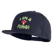 I Am a Fungi Embroidered Flat Bill Snapback Twill Cap - Navy OSFM