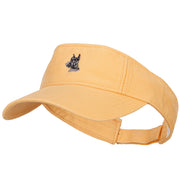 Schnauzer Head Embroidered Pro Style Cotton Washed Visor