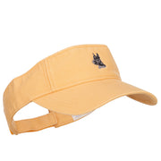 Schnauzer Head Embroidered Pro Style Cotton Washed Visor