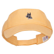 Schnauzer Head Embroidered Pro Style Cotton Washed Visor