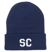 SC South Carolina Embroidered Long Beanie